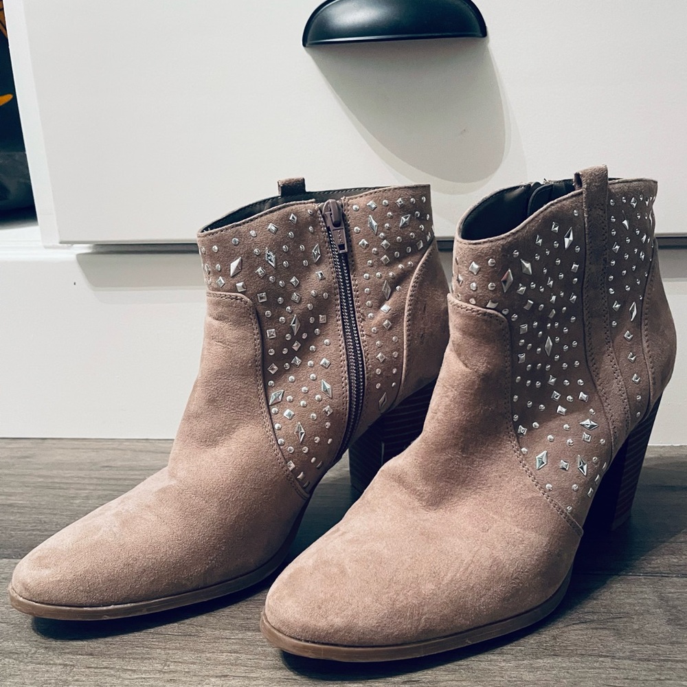 Faux Rhinestone Ankle Booties